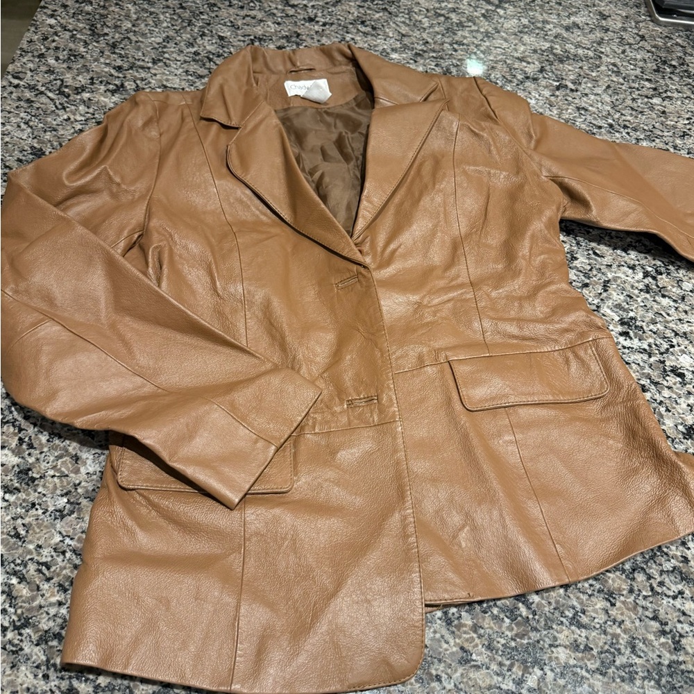 Chadwicks Women's Brown Leather Blazer
